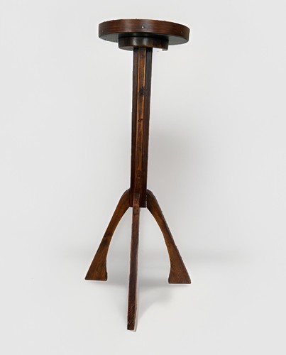 Vintage wooden pedestal plant - pedestal,
