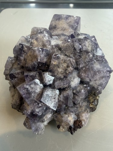 Natural purple cubic fluorite - cubic,
