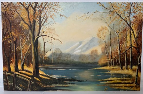 Vintage large oil painting - painting, on