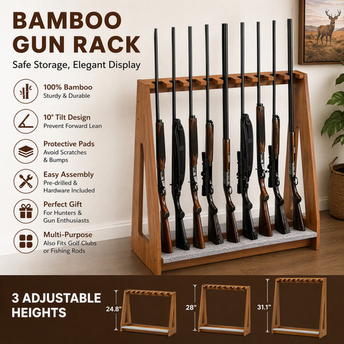 Gun display rack holder wooden - gun,