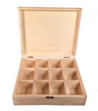 Large wooden tea box with - wooden,