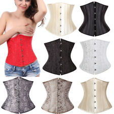 Underbust Corset Shaper Boned Waist Cinchers Bustiers Show Waspie Custome Top UK