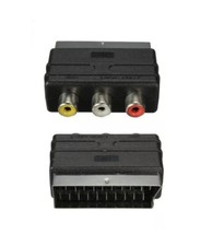 3 RCA Female Composite To  RGB SCART Adaptor Converter for TV DVD VCR