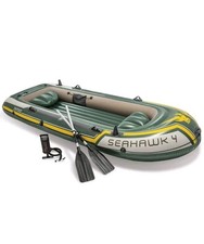 INTEX Seahawk 4 Inflatable Boat Canoe with Oars Dinghy Seahawk 4 