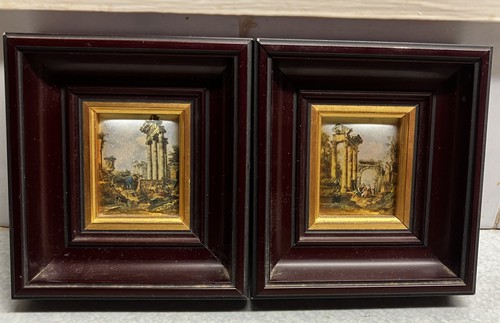 Pair miniature framed - of,