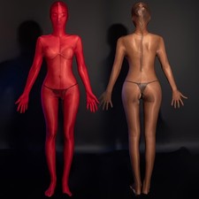 High Elastic Zentai Bodysuit Oil Shiny Glossy Sheer Bodystocking Jumpsuit Romper