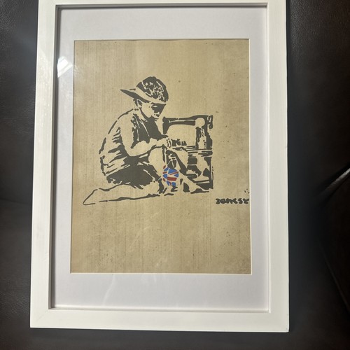 Banksy original signed drawing - banksy,