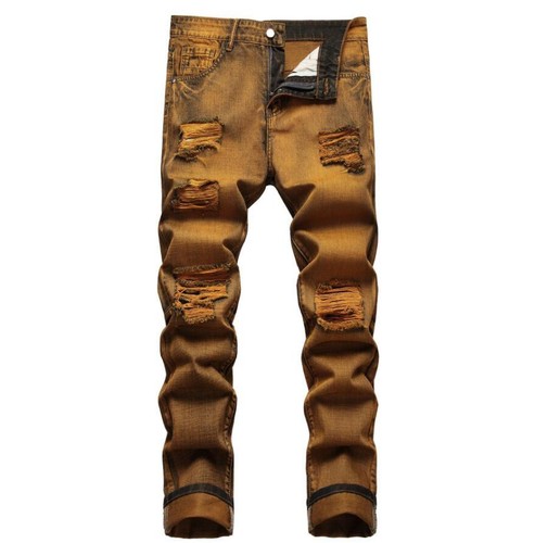 Men bronze denim ripped - bronze,