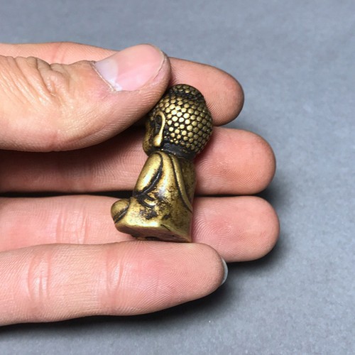 Brass buddha sculpture - sculpture, compact