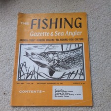 Vintage Fishing Gazette and  Sea Angler magazine November 1962 rare 