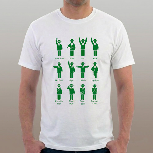 Cricket umpire shirt signals - umpire, t-shirt
