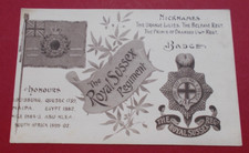 MILITARY POSTCARD THE ROYAL SUSSEX REGIMENT POSTALLY USED