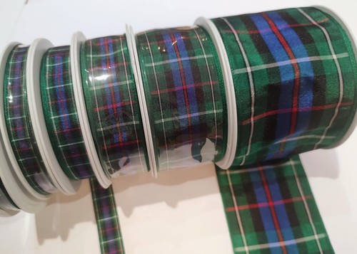 Rose tartan ribbon berisfords - rose,