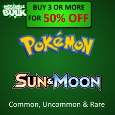 Sun and Moon Base Set Common/Uncommon/Rare Pokemon Card Singles Sun and Moon