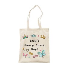 Personalised Girl's Name - Children's Fancy Dress Up Canvas Tote Bag