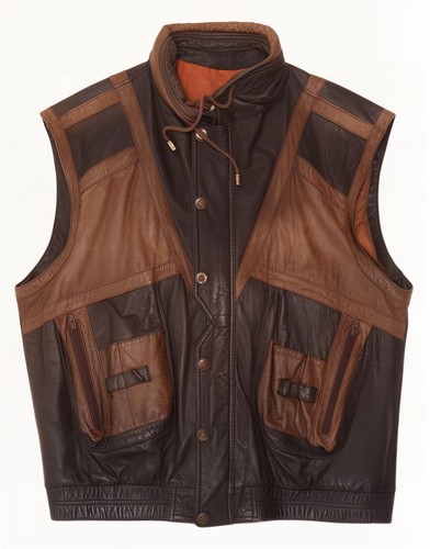 Vintage mens leather - leather, gilet