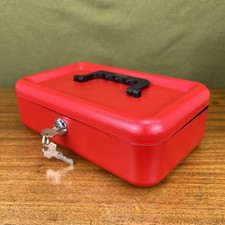 Helix Red Metal Cash Box Money
