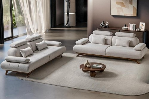 Light silver chesterfield sofa - light,