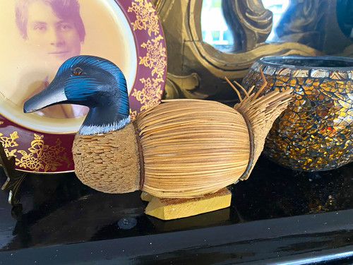 Wood duck ornament figurine - ornament,