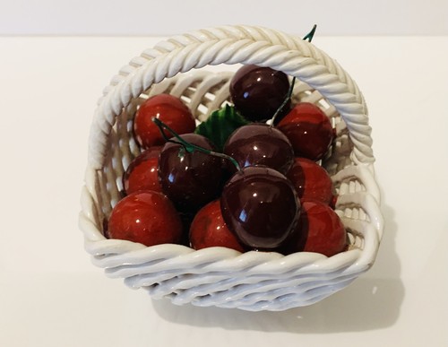 Vintage white weave basket - vintage,