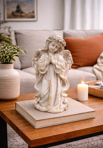 Praying cherub angel garden - cherub,