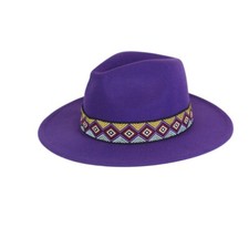 Ladies Felt Fedora With Aztec