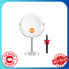 20X Magnifying Makeup Mirror,Double Sided 1X & 20X Magnifying Mirror with Stand,