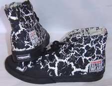 VISION STREET WEAR Crackle Hi Top Skateboard Shoes 3 UK / 4 USA '80s Old School 