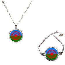 Set Of 2 Gypsy Romani People Silver Colour Bracelet And Necklace + Gift Boxes