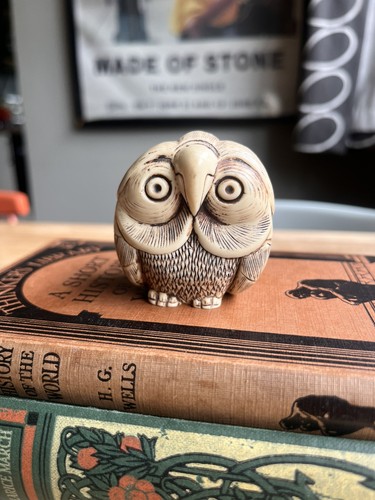 Vintage ivory colour owl - vintage,