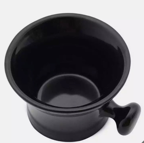 Ceramic black shaving mug bowl - ceramic,