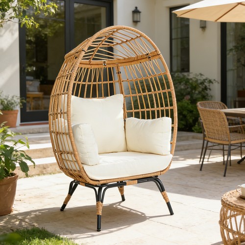 Wicker egg chair 360 swivel - 360°,