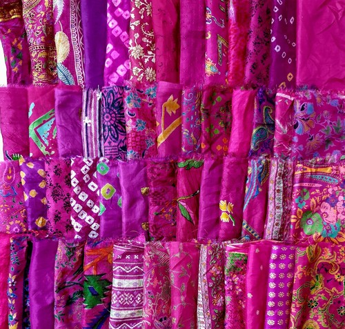 Lot pure silk antique vintage - lot,