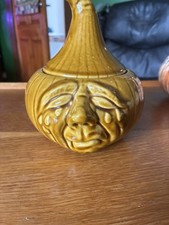 Vintage Ceramic Lidded Pickled Onions Face Pot Mid-Century Novelty