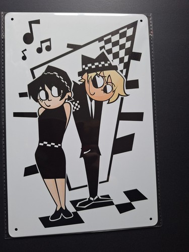Ska cartoon couple metal - metal, sign
