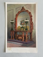 Antique Victorian Lithograph – Sideboard with Mirror by Snell of London