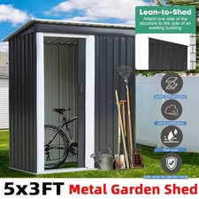5 x 3ft Garden Shed Galvanised