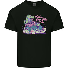 Crushing Eggs Easter T-Rex Dinosaur Monster Truck Kids T-Shirt Childrens