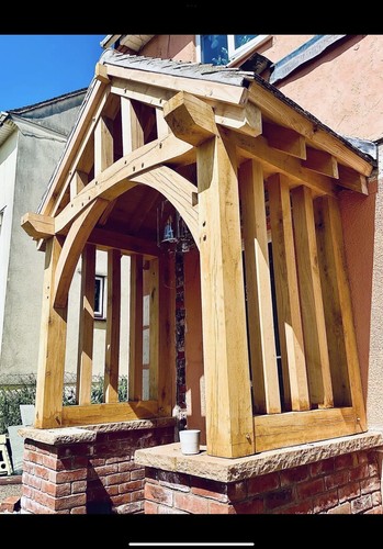 Oak porch canopy green - oak,