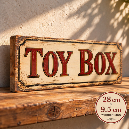 Toy box sign wooden - sign, signs