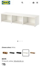 IKEA BESTA TV Bench in White brand new still in the box  180x40x38cm