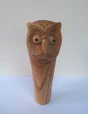  WOODEN CARVED  OWL  HEAD  STICK Handle  for Walking stickmaking 
