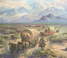 Vintage Victory Artistic wooden jigsaw - Covered Wagons- 800 pieces