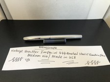 Vintage Sheaffer Imperial 444 Brushed Steel CT Fountain Pen with Cartridge