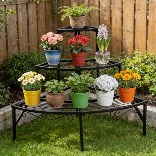 Tiered iron plant stand - tiered,
