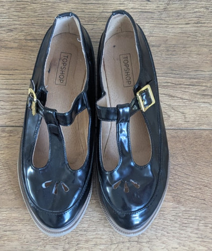 Topshop black patent bar - black,