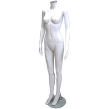 Full Size Female Mannequin – Matt White Headless Display with Base