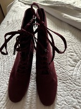 Ladies M&S Insolia Vegan Burgundy Boots, UK 6