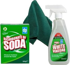 Wilosc White Vinegar & Bicarbonate Cleaning Set with Microfibre Cloth