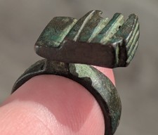 Ancient roman bronze ring - ancient,